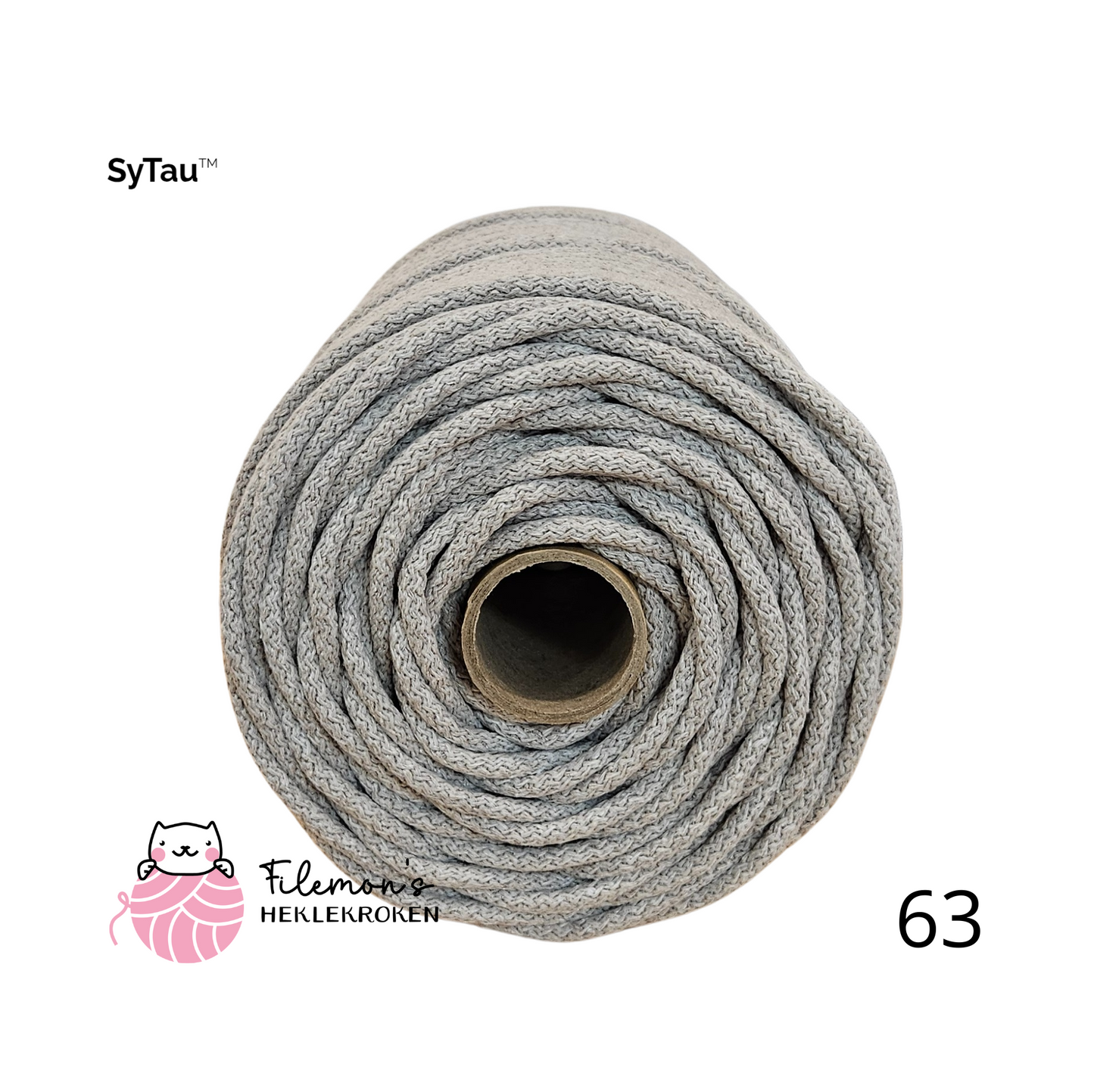 SyTau – Ekstra stiv bomullssnor med polyesterkjerne – 5 mm/100 meter, LIN 63