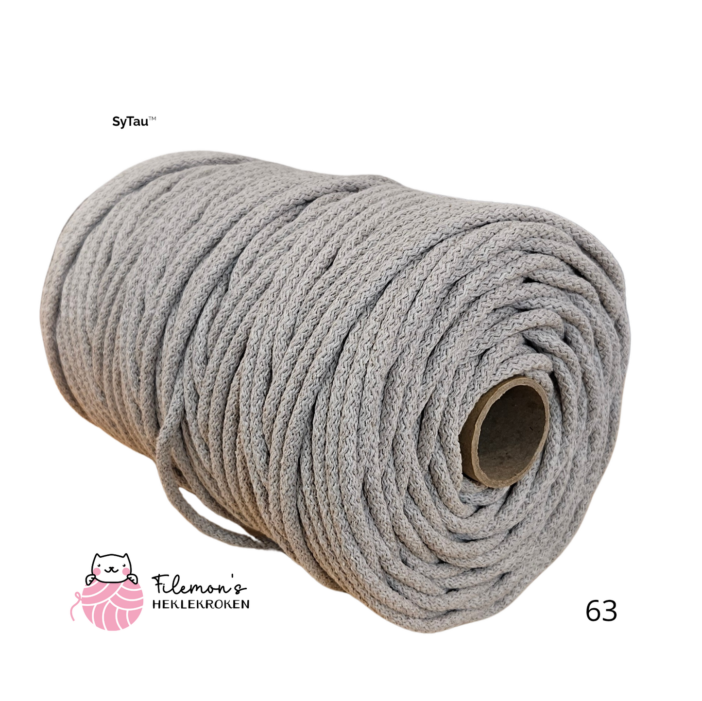 SyTau – Ekstra stiv bomullssnor med polyesterkjerne – 5 mm/100 meter, LIN 63
