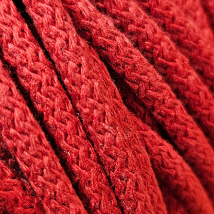 SyTau – Ekstra stiv bomullssnor med polyesterkjerne – 5 mm/100 meter, RØD 74