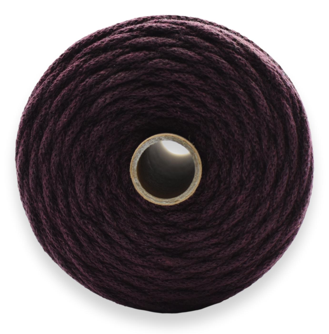 Bomullsnor 3mm - VINRØD/MØRKLILLA