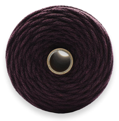 Bomullsnor 3mm - VINRØD/MØRKLILLA