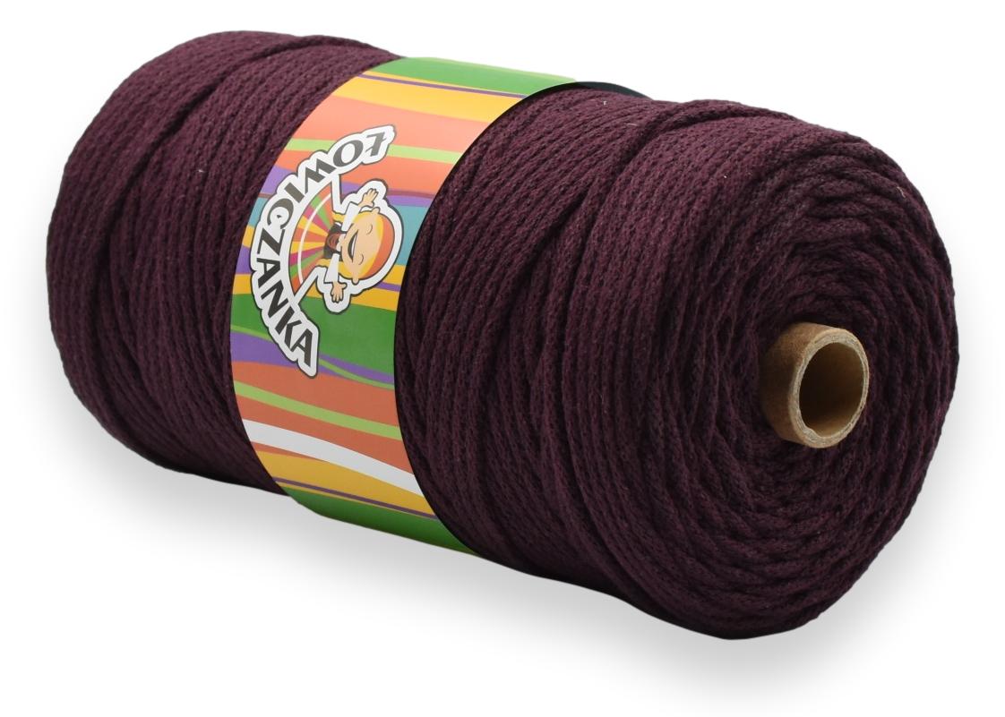 Bomullsnor 3mm - VINRØD/MØRKLILLA