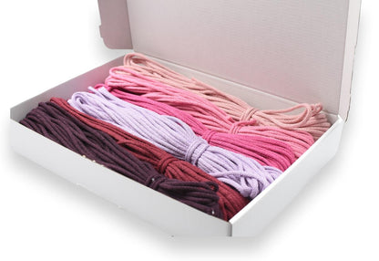 Sett bomullssnorer 3 mm ROSA NYANSER