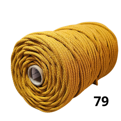 SyTau – Ekstra stiv bomullssnor med polyesterkjerne – 5 mm/100 meter, SENNEP 79