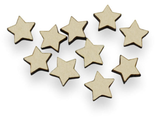 Små trestjerner 1 cm/ 10 stk