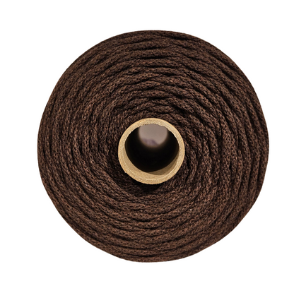 Bomullssnor 3 mm- MØRKE BRUN