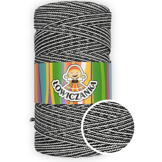 Bomullsnor 3mm -OREO MELERT