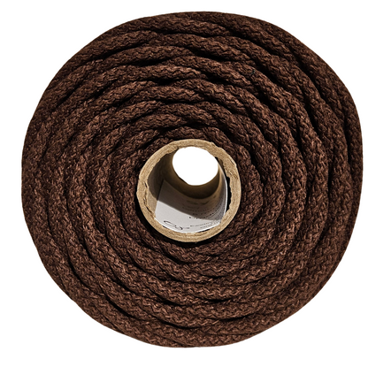 SyTau – Ekstra stiv bomullssnor med polyesterkjerne – 5 mm/100 meter, BROWNIE 80